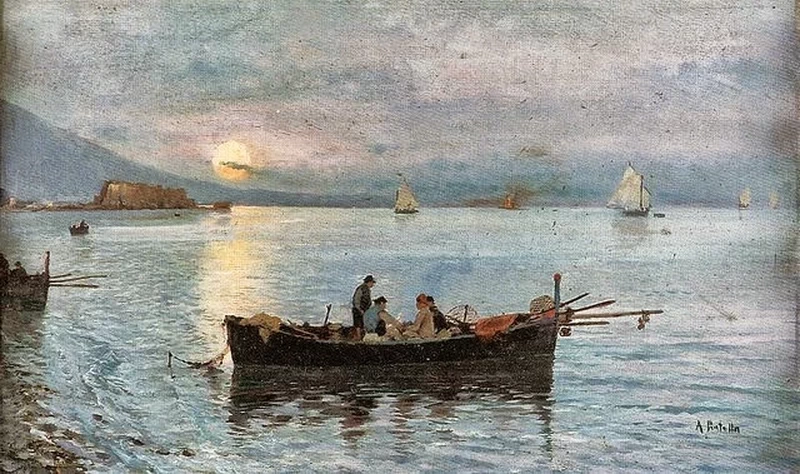  95-Attilio Pratella - pescatori alla sera 